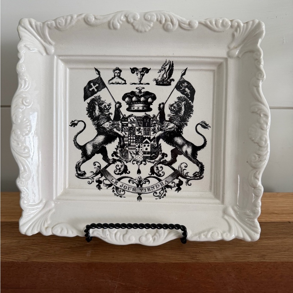 Vintage Portmeirion Pottery England Wall Platter French Style Crest